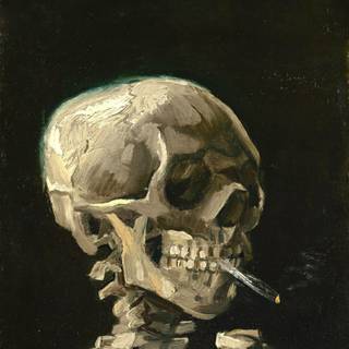 Smoking skeleton wallpaper