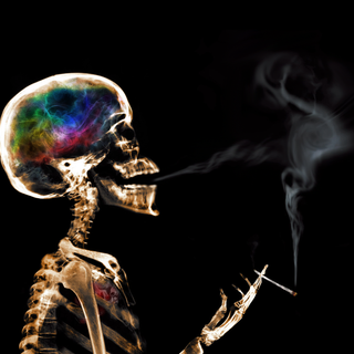 Smoking skeleton wallpaper