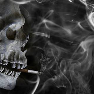 Smoking skeleton wallpaper