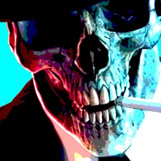 Smoking skeleton wallpaper