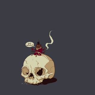 Smoking skeleton wallpaper