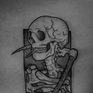 Smoking skeleton wallpaper