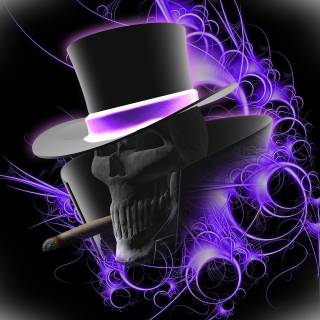 Smoking skeleton wallpaper