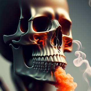 Smoking skeleton wallpaper