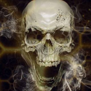 Smoking skeleton wallpaper