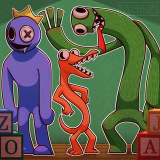 Green Rainbow Friends wallpaper