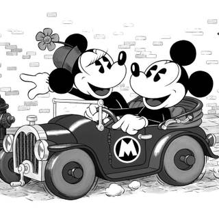 Mickey Mouse black and white wallpaper
