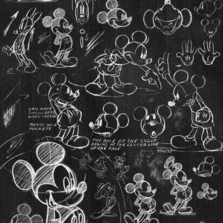 Mickey Mouse black and white wallpaper