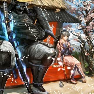 Japanese Samurai anime HD wallpaper