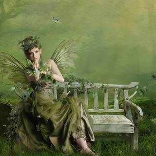 Green fairy wallpaper