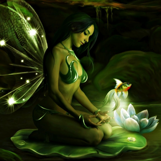 Green fairy wallpaper