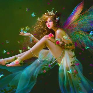 Green fairy wallpaper