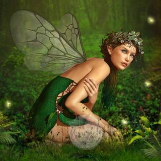 Green fairy wallpaper