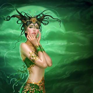 Green fairy wallpaper