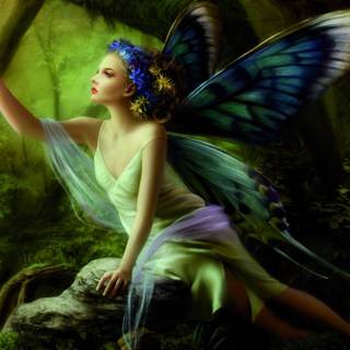 Green fairy wallpaper