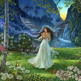 Green fairy wallpaper