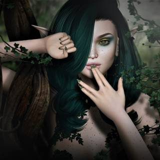 Green fairy wallpaper