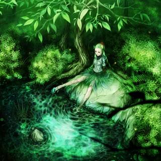 Green fairy wallpaper