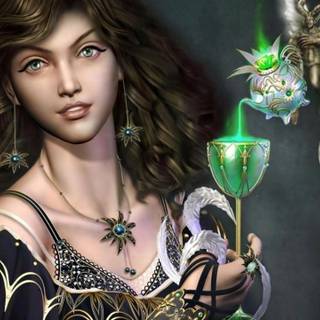 Green fairy wallpaper