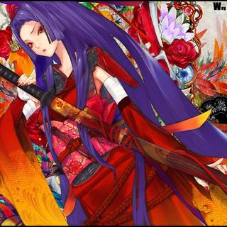 Japanese Samurai girl anime wallpaper