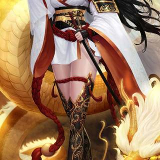 Japanese Samurai girl anime wallpaper