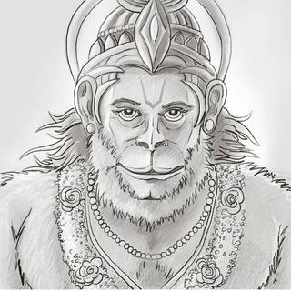 Hanuman drawing wallpaper