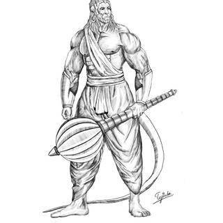Hanuman drawing wallpaper