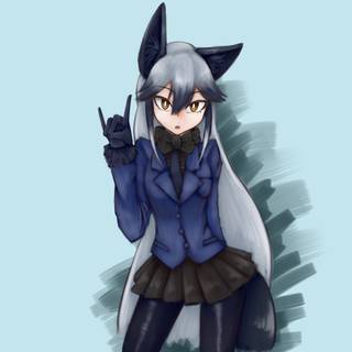 Silver Fox Kemono Friends wallpaper