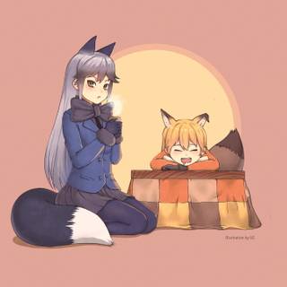 Silver Fox Kemono Friends wallpaper