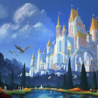 Fantasy castle 4k wallpaper