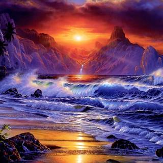 Fantasy sunset wallpaper