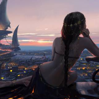 Fantasy sunset wallpaper