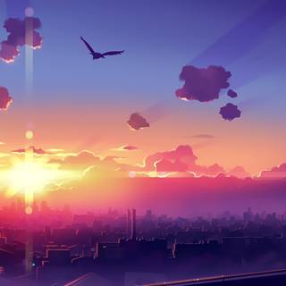 Fantasy sunset wallpaper