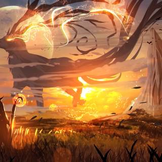 Fantasy sunset wallpaper