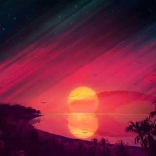 Fantasy sunset wallpaper