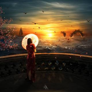 Fantasy sunset wallpaper