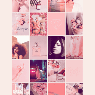 Light pink summer collage wallpaper