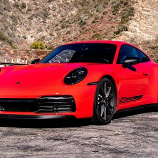 Porche 911 Turbo 2023 red wallpaper