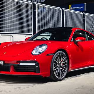 Porche 911 Turbo 2023 red wallpaper