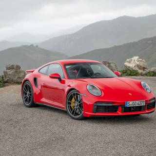Porche 911 Turbo 2023 red wallpaper