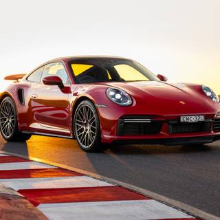 Porche 911 Turbo 2023 red wallpaper