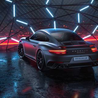 Neon Porsche wallpaper