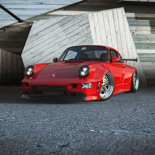 Porche 911 Turbo 2023 red wallpaper