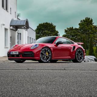 Porche 911 Turbo 2023 red wallpaper