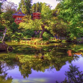 Japanese spring gardens wallpaper