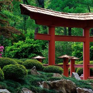 Japanese spring gardens wallpaper