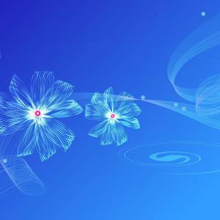 Blue abstract flower wallpaper