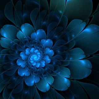 Blue abstract flower wallpaper