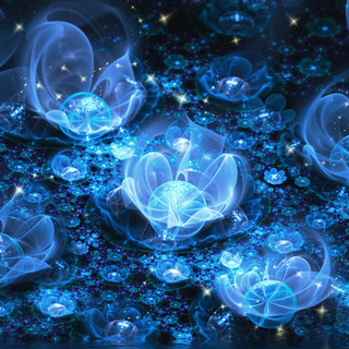 Blue abstract flower wallpaper