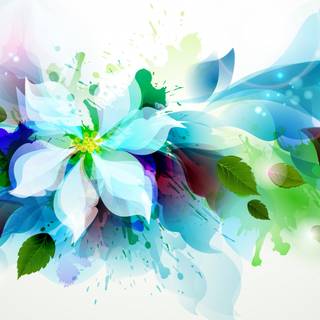 Blue abstract flower wallpaper